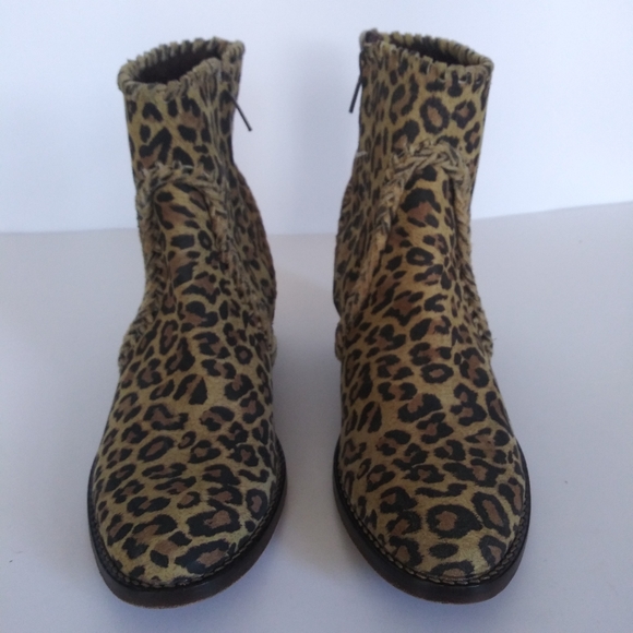 Very volatile "varela" leather leopard print boots - Picture 3 of 8